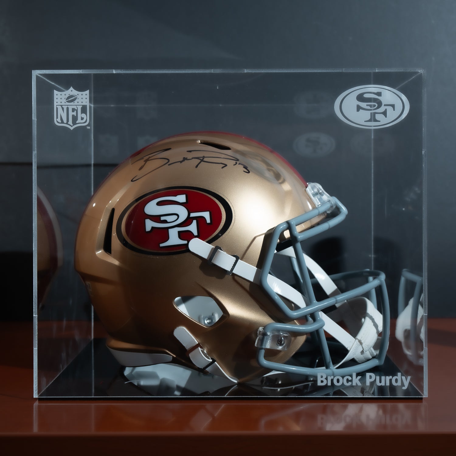 Casco Speed Réplica Firmado Brock Purdy- San Francisco 49ers
